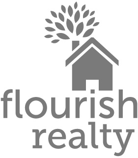 Flourish Realty logo in grey